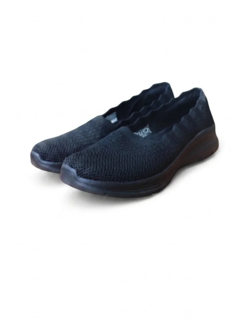 Skechers Stretch Fit Black Mesh Slip-On Shoes - Sz 8.5 Air-Cooled Memory Foam